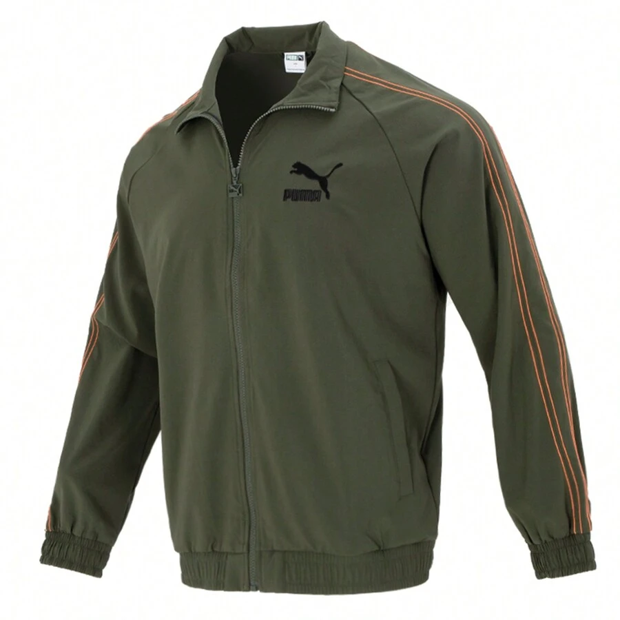Puma Jacquard Woven Jacket For Men, Loose Fit Sports Casual Running Outerwear/Suggest Ordering 1-2 Sizes Down
