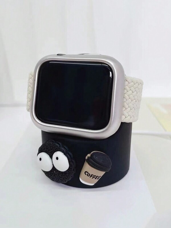 1pc Cartoon Design Silicone Charger Holder Stand Compatible With Apple Watch Series 9/8/SE/7/6/5/4/3/2/1 (Charging Cable And Watch Not Included)