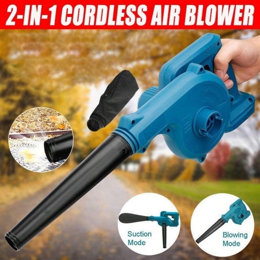 2-In-1 Cordless Vacuum Cleaner And Blower - Electric With 2 21v Batteries Dual Voltage Air Blower Durable And Durable - 藍色 - 查看 1
