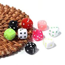 50pcs/Pack Acrylic Square Dice Beads, 8mm Cute Necklace Bracelet Phone Charm DIY Craft Accessories
