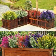 人造植物薰衣草，4 捆户外抗紫外线绿植假灌木仿真植物室内外悬挂花盆家居花园装饰