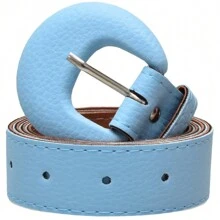 Women's Half Moon Belt Women's Fashion 1.10cm Female Blogger Party Casual - 淺藍色 - 查看 1
