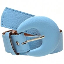 Women's Half Moon Belt Women's Fashion 1.10cm Female Blogger Party Casual - 淺藍色 - 查看 2