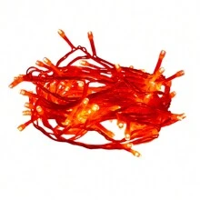 Serie de luces LED Navideña Halloween 100 focos Led Luz Naranja 8 Funciones 6 metros Cable Naranja - Tipo de Enchufe A USA (110-127V) - Ver 1