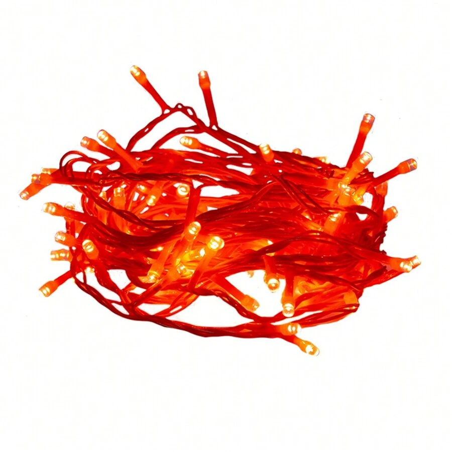 Serie de luces LED Navideña Halloween 100 focos Led Luz Naranja 8 Funciones 6 metros Cable Naranja - Tipo de Enchufe A USA (110-127V) - Ver 1