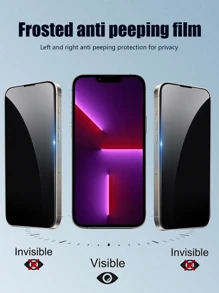 2pcs Anti-Fingerprint, Anti-Spy, Anti-Scratch Matte Tempered Glass Screen Protector, Compatible With Iphone X/XR/11/12/13/14/15/16 Series, Provides Privacy Protection Gift For Birthday, Family, Friends Phone Screen Protector, Phone Accessories - Black - View 4