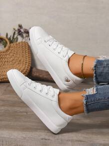 (Se recomienda pedir 1-2 tallas talla grande, ya que es pequeño y estrecho) Zapatillas deportivas casuales y versátiles, transpirables para mujer, nuevas zapatillas blancas minimalistas de primavera/verano, zapatillas deportivas y casuales con cordones