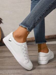 (Se recomienda pedir 1-2 tallas talla grande, ya que es pequeño y estrecho) Zapatillas deportivas casuales y versátiles, transpirables para mujer, nuevas zapatillas blancas minimalistas de primavera/verano, zapatillas deportivas y casuales con cordones