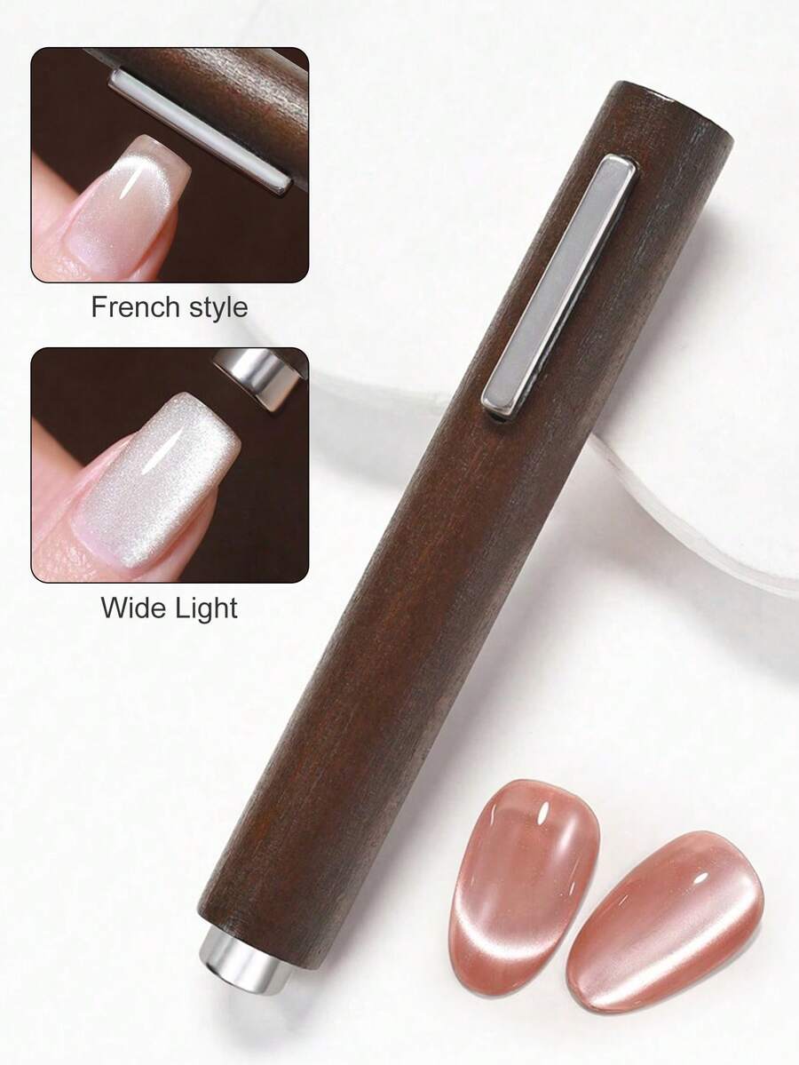 MAOMIA 1pc Cat Eye Nail Art Magnet Tool Super Strong Magnet Multi-Function Design Different Shape Magnet DIY Art Y2K Style Cat Eye Nail Art Magnet Stick - Silver - View 1