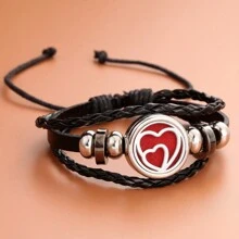 New Twist Open Aroma Essential Oil Diffuser Bracelet, Black Braided Leather Strap, Fragrance Therapy Adjustable Jewelry (No Scent, Twist Design Without Magnetic Closure) - Black - View 15