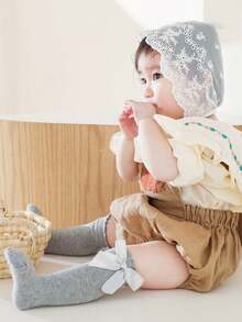Calcetas Largas Niña Medias para niños a media pantorrilla hasta la rodilla para bebés y niñas pequeñas, calcetines de longitud para niños pequeños, calcetines para el cuidado del bebé - Gris - Ver 3