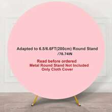1pc Solid Color Round Background Cover Set With 2 Clips, Stretchy Round Background Backdrop Cloth Cover For Birthday Party, Wedding, Events Decor, 5/6/6.6/7.2FT (Excluding Metal Frame),Christmas