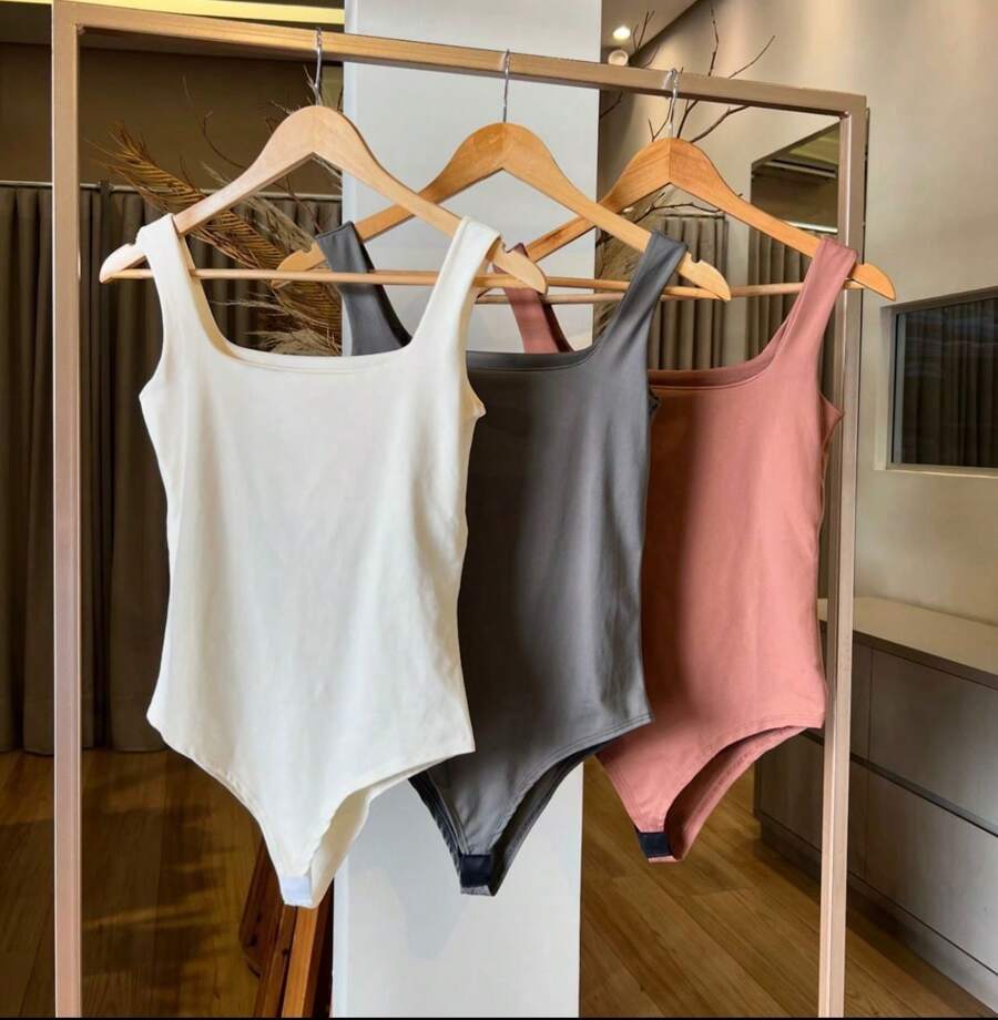 Kit 3 Body Bori Women's Tank Top Thick Strap Basic Casual Blogger Suplex Various Colors - B/M/灰色 - 查看 1