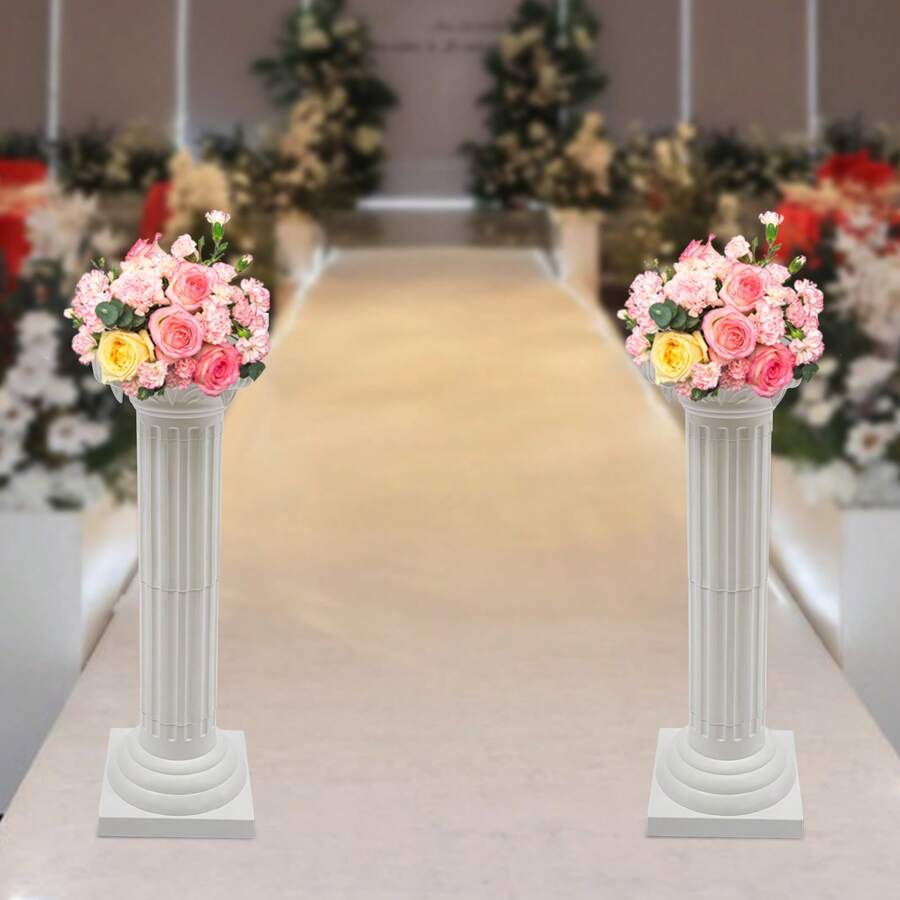 Wedding Roman Column, Wedding Landscaping Roman Pillar, Event Decorative Column Party Favors Room Decor Bride - White - View 1