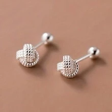 1 件/1 对耳钉 可爱扭球设计 搭配日常服装 派对配饰 高品质女士礼物