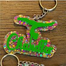 1pc- Custom Pink Acrylic Name Keychain, Back To School Bag Tag,3D ID Double Layer Backbag Personalized Letter Keyring, Cute Charm With Golden/Silvery/Rose Golden Hardware, Ideal For Back-To-School Gift As Halloween And Christmas