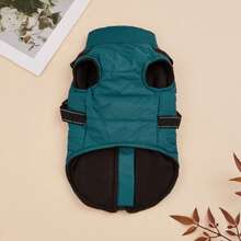 1 件防水防风保暖宠物夹克，带拉链、反光条和胸带，猫狗外套，秋冬季 - 藍色 - 查看 8