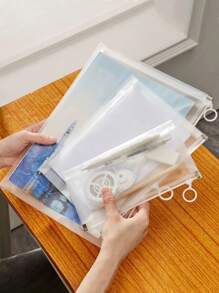 1pc/2pcs/5pcs/10pcs/A4 Paper Storage Box, File & Contract Storage Box, Desktop Miscellaneous Storage Box, Covered Dust-Proof & Moisture-Proof Storage Box, Student Exam Paper & Document Storage Box, Office & Dorm Storage Accessory, Campus Supplies, Home Storage, Study Supplies, Organizing Accessory - Multicolor - View 7