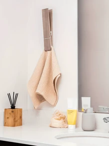 1 件巨型衣夹浴室毛巾架，超大木夹毛巾架套装，适用于浴室、农舍装饰壁挂式毛巾架、多功能家居洗衣装饰、毛巾架或挂钩 | 浴室配件墙面装饰