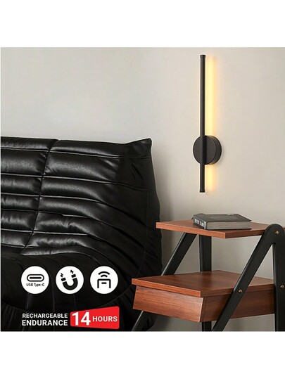 Nordic LED Wand Lamp Home Fixtures Remote Control Charging Bedside Minimalist Rechargeable Three s(Battery Capacity Claimed: 4000mAh) Of Verlichting Aluminium ation No Wiring Required Easy To Adjust Drilling Installation Living Room Kitchen Isl Bedroom view 4