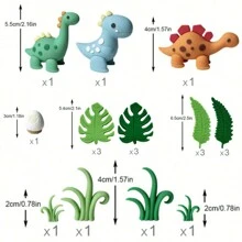 20 pièces Décoration de gâteau d'œufs de dinosaure, feuille de bananier, caissettes à muffins joyeux anniversaire, baby shower, décoration de fête d'anniversaire, décoration de fête de Noël