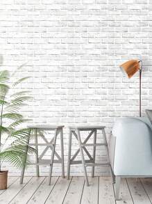 1pc Brick Pattern Self-Adhesive Wall Paper, Modern PVC Waterproof Wall Adhesive Roll For Home, Renovation Stickers Peel Wall Panels, Wall Paper, Wallpapers, Spring Decoration Items Refresh Your Home, Rama Decoration Stickers