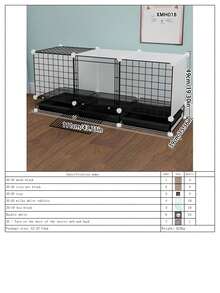Jaula de conejo de interior con bandeja, espacio grande, villa para mascotas, accesorios de caja de arena para conejos, negro - Multicolor - Ver 10