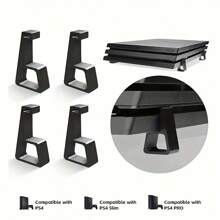 4pcs Video Game Console Horizontal Stand Compatible With PS4 / PS4 Slim / PS4 Pro - Black - View 8