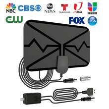 Groundwave 数字天线电视室内放大器信号增强器 DVB-T2 高清电视天线 Isdb-Tb 卫星信号接收器电视天线 - 黑色 - 查看 2