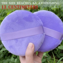 Extra Large Powder Puff, Velvet &  Ribbon Makeup Sponge For Setting Powder & Full Body Makeup - Multicolor - View 7