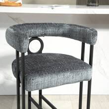 COOLMORE Bar Stools Set Of 2, Modern Bar Stool With Back, Black Metal Frames, Upholstered Bar Stools For Kitchen Island, Pub, Club (Dark Brown PU)