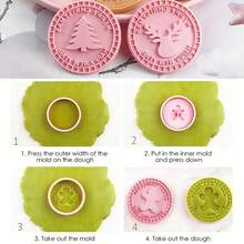 Bộ khuôn cắt bánh quy Giáng sinh 9 chiếc, Bộ khuôn dập nổi 3D, Khuôn nướng bánh quy hình hoạt hình 3D, Phụ kiện nướng bánh quy tự làm - Nhiều màu - Xem 3