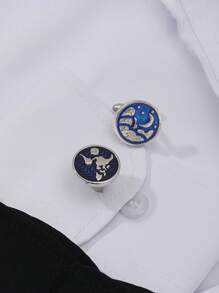 1 Pair Of Fashionable, Simple And Business-Like Balance Alloy Cufflinks Designed For Men Wear - Multicolor - View 7