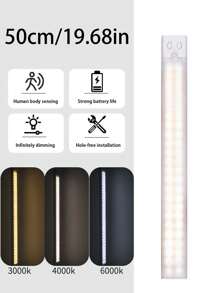 1 件无线 LED 运动传感器小夜灯，3 色照明，可充电电池，无需布线即可轻松安装，适用于走廊、橱柜、壁橱、家居装饰 - 彩色 - 查看 13