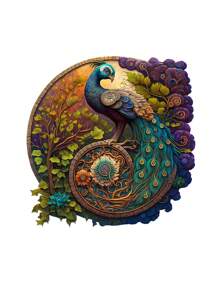 1pc Elegant Wooden Peacock Puzzle, Adult Stress Relief Circular Puzzle, Family Leisure Toy, Christmas, Birthday Gift For Friends, Wooden Puzzle 3d, Wooden Puzzle>Adults Puzzles, Birthday,Puzzle,Puzzles,Wooden Puzzle - Apricot - View 1