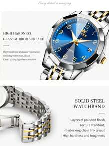 OLEVS. OLEVS Women Watches Luxury Fashion Ladies Quartz Watch Waterproof Luminous Date Stainless Stain Wristwatch Girlfriend Gift - one-size - View 9