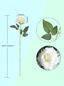 2/5/11/25花束人造丝花逼真玫瑰花束长茎婚礼墙卧室办公室家居装饰 DIY 新娘送礼会花卉中心装饰生日派对装饰（无瓶）、情人节、礼物