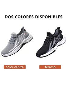 Fashion Stripe Anti-Skid Thick Sole Men's Slip On Shoes, Lightweight Breathable Mesh Men's Tennis Shoes, Outdoor Casual Hiking Sneakers, Suitable For Dog Walking, Fitness, Party, Camping, Tennis, Running, Cycling And Casual Wear. - 黑色 - 查看 7