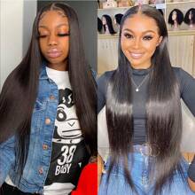BINF Straight Clip In Human Hair Extensions 100% Human Hair Set With Clips Double Weft Human Hair Extensions  Natural Color - Natural Black - View 8