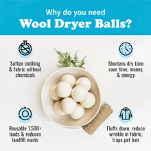 6pcs Wool Dryer Balls Drying Balls For Laundry,Reusable As Natural Fabric Softener, Reduce Clothing Wrinkles, Drying Clothes Faster