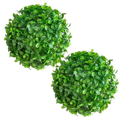 2 Buchinho Artificial Bolas Grama Verde 18cm Topiaria Festa