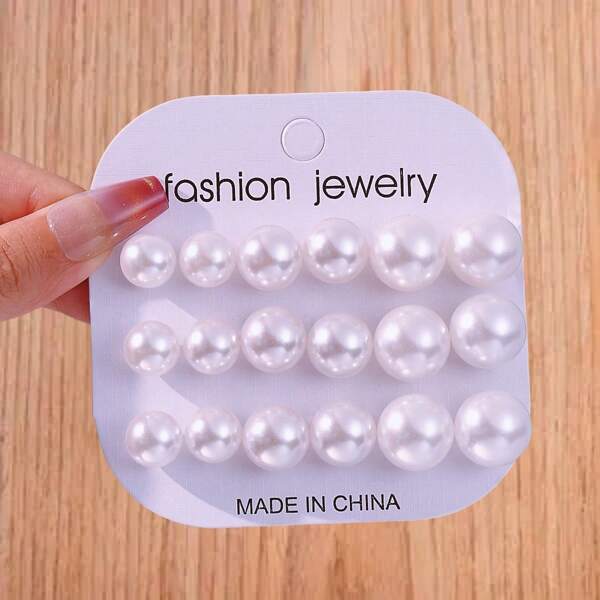 1-9 paia/set di nuovo arrivo set di orecchini a perno mini con perle di finto perle