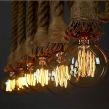 Luminária Pendente Corda Designer Rústico 1 Metro Bocal E27 - Enfeites Para Casa e Decoração - Luminária Corda - Visão 3