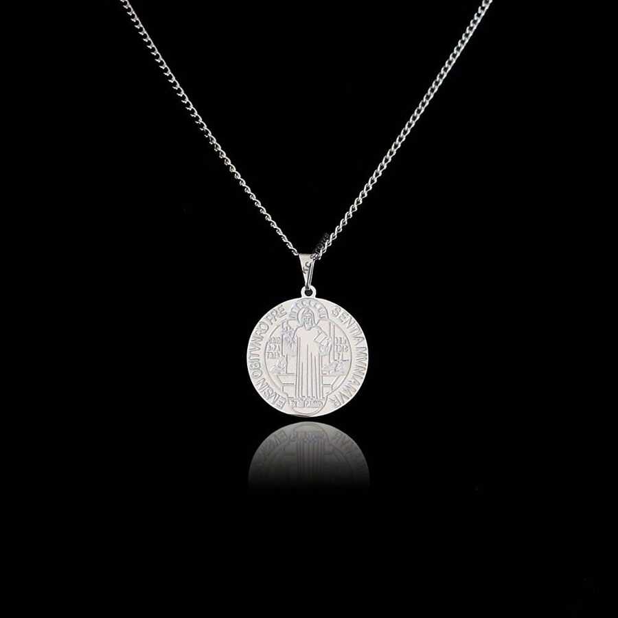 Men's Necklace Women's Pendant Sentia Medal Mvniamvr Saint Benedict In Stainless Steel Does Not Darken Good Quality - 45公分 - 查看 1