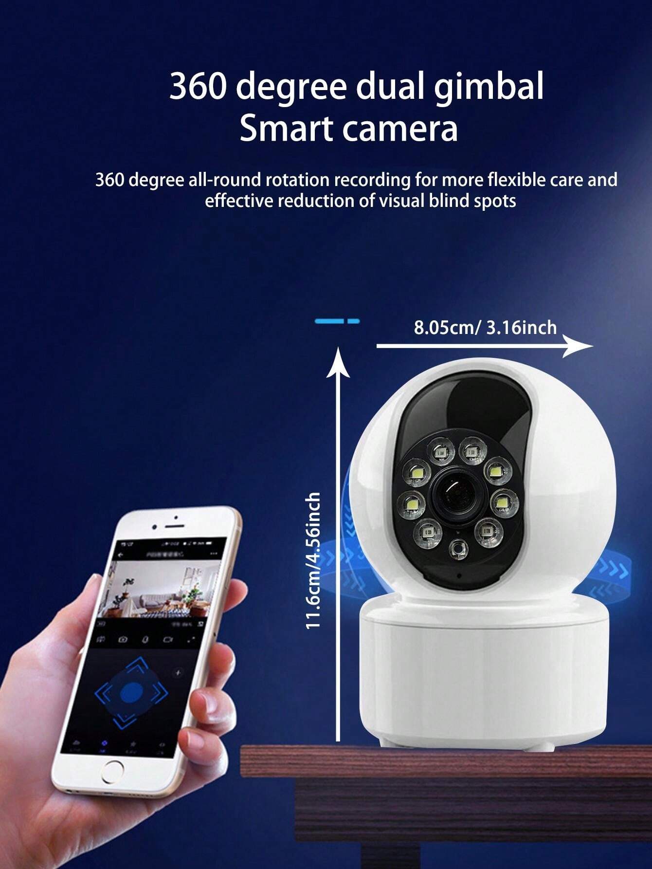 Home Wireless Remote Monitor, WiFi Network CCTV Camera, 1080P Full-View