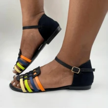 Women Flat Sandals - màu đen - Xem 1