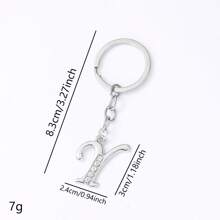1 pièce Porte-clés pendentif en métal avec 26 lettres strass, style coréen minimaliste. Porte-clés de voiture, accessoire de sac à la mode, petit cadeau, cadeau pour elle, cadeau pour femme