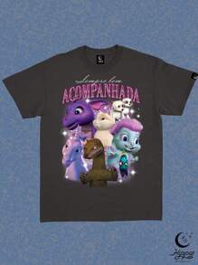 Camiseta Bootleg Bichinhos Princesa - Preta