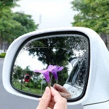 2 Packs Left Side Car Rearview Mirror Rainproof Film, Enhanced And Visibility PET Weather Stripping For Smooth Driving In Rain And Fog, Waterproof And Anti-Fog Full Coverage Mirror Film - one-size - View 3