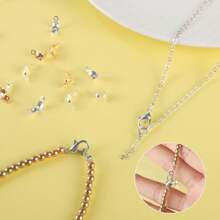 WGRXIRANYKM 96Pcs/Lot Stainless Steel Crimp Beads Cord Knot Covers End Cap Connector Clasps For DIY Bracelet Necklace Jewelry Making Supplies